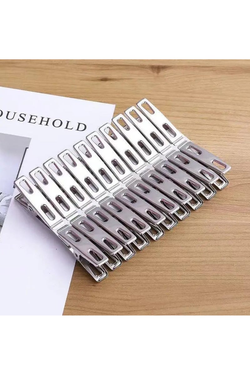 36pcs Stainless Steel Clothes Clips Heavy Duty Rustproof Laundry Pegs Strong Grip Clothespins for Towels Socks Food Bag Sealing Photo Hanger Indoor Outdoor Use - Image 1