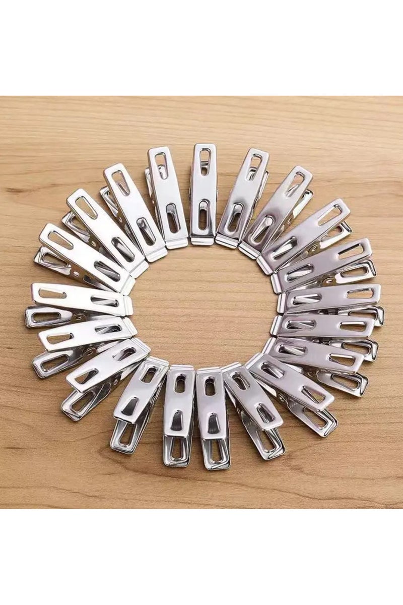 36pcs Stainless Steel Clothes Clips Heavy Duty Rustproof Laundry Pegs Strong Grip Clothespins for Towels Socks Food Bag Sealing Photo Hanger Indoor Outdoor Use - Image 5
