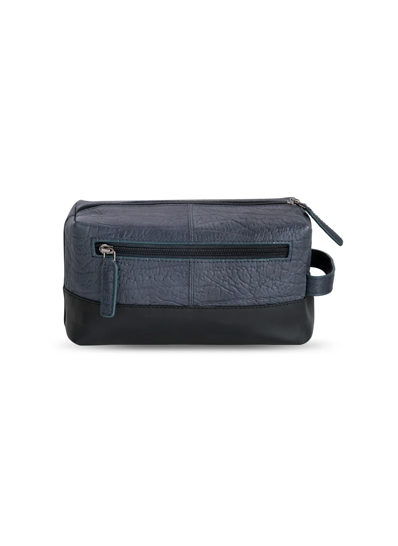 POLICE Tolerance Blue Leather Toiletry Pouch