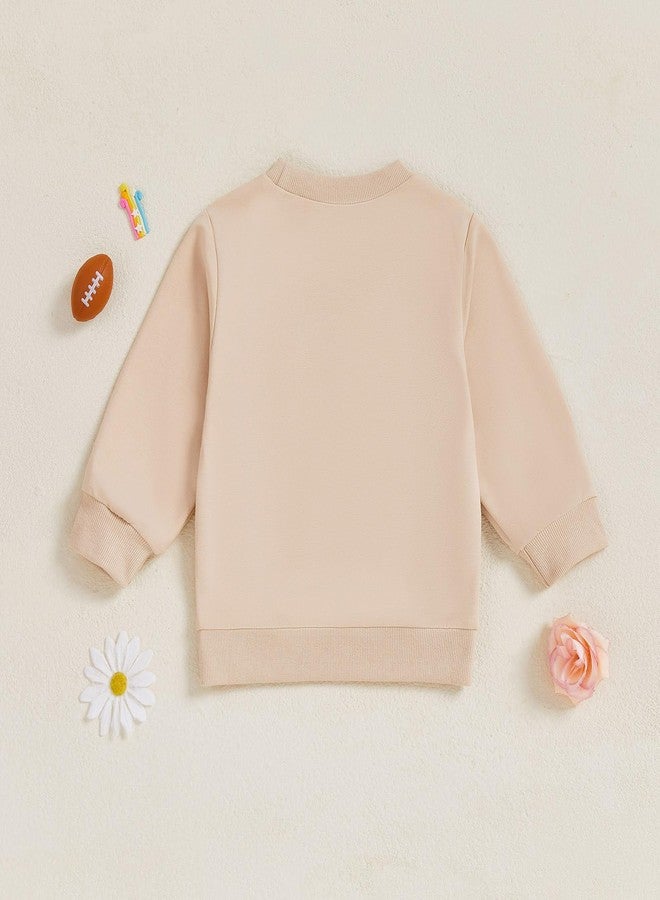 Fernvia Toddler Baby Boy Girl Clothes Long Sleeve Crew Neck Letters Rugby Pullover Sweatshirt Tops for Inafnt Boys Girls (A Khaki, 3-4 Years) - Image 4