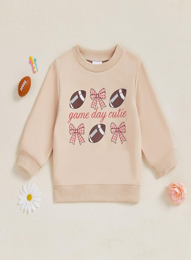 Fernvia Toddler Baby Boy Girl Clothes Long Sleeve Crew Neck Letters Rugby Pullover Sweatshirt Tops for Inafnt Boys Girls (A Khaki, 3-4 Years) - Image 3