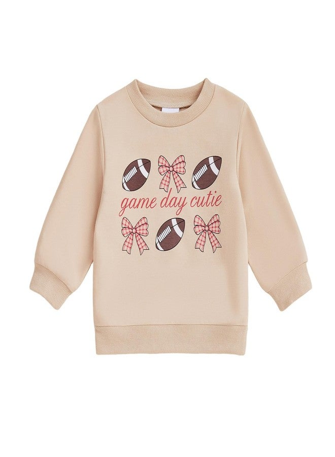 Fernvia Toddler Baby Boy Girl Clothes Long Sleeve Crew Neck Letters Rugby Pullover Sweatshirt Tops for Inafnt Boys Girls (A Khaki, 3-4 Years) - Image 1
