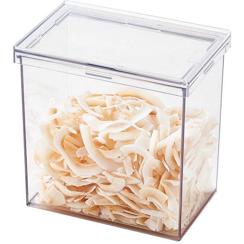 Homesmiths Airtight Food Storage Canister Medium 1500ML – Clear Plastic Container Locking Lid, BPA-Free, Kitchen  Organizer for Snacks, Spices, Pasta & Ingredients – L15.5 x W10 x H15.5 cm - Image 1