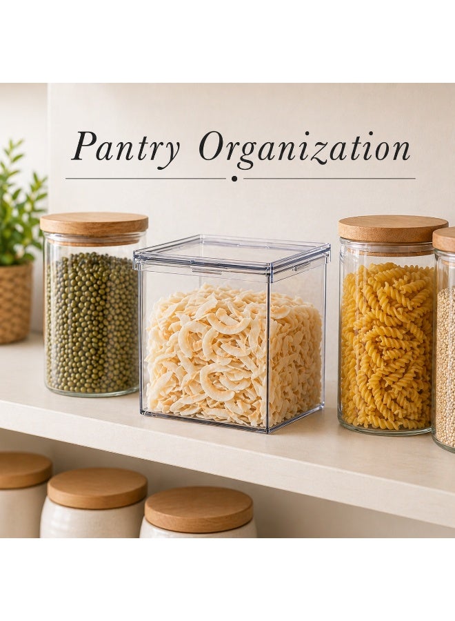 Homesmiths Airtight Food Storage Canister 1500ML – Clear BPA-Free Plastic Container with Locking Lid, Kitchen Organizer for Snacks, Pasta, Spices & Ingredients – 15.5 x 10 x 15.5 cm - Image 3