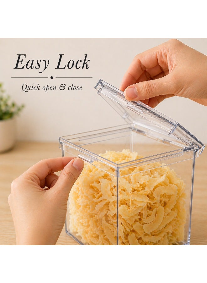 Homesmiths Airtight Food Storage Canister 1500ML – Clear BPA-Free Plastic Container with Locking Lid, Kitchen Organizer for Snacks, Pasta, Spices & Ingredients – 15.5 x 10 x 15.5 cm - Image 4