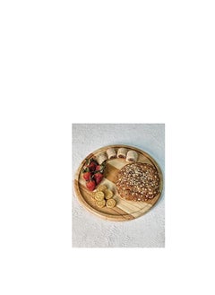 SAS Wooden Round Tray For Serving Pastries, Jars, Pizza And Cups -Beech Wood - (34Cm)  - Image 3