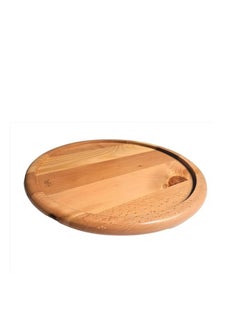 SAS Wooden Round Tray For Serving Pastries, Jars, Pizza And Cups -Beech Wood - (34Cm)  - Image 1