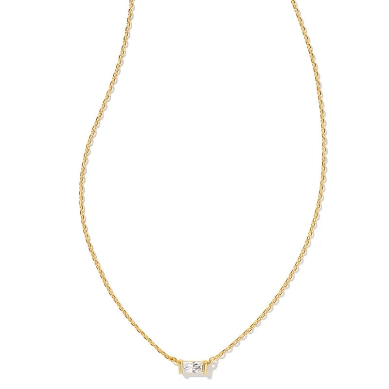 Kendra Scott Juliette 14k Gold-Plated Brass Necklace in White Crystal, Fashion Jewelry for Women - Image 1