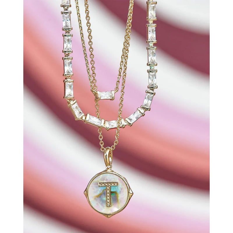 Kendra Scott Juliette 14k Gold-Plated Brass Necklace in White Crystal, Fashion Jewelry for Women - Image 3