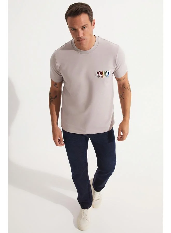 JUNE June Men Printed T-Shirt Grey