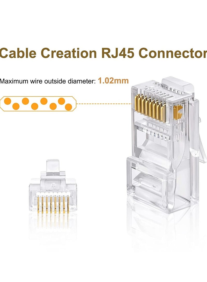 Luckam RJ45 connector cat6/cat5e connector 50 sets of ethernet CAT5e cable connectors are used for UTP network plugs of solid or standard cables - Image 2
