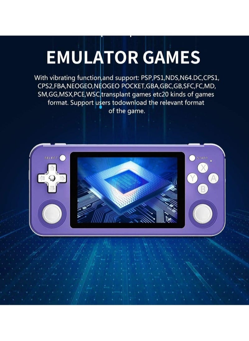 ANBERNIC  RG351P Handheld Game Console, Opening Linux Tony System Built-in 64G TF Card 2500 Classic Games 3.5-inch IPS Screen Retro Game Console (Purple)  - Image 3