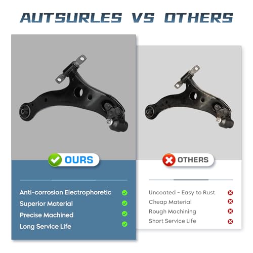Autsurles Front Lower Control Arm with Ball Joint for Toyota Camry 2002-2006, Highlander 04-07, Solara04-08, for Lexus ES300 02-03, ES330 RX330 04-06, RX350 2007 2008 2009 K620333 K620334 Suspension Kit 2Pcs - Image 3