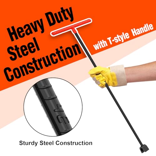 Eapele Water Meter Key 28 inch Enforced Steel T-Handle With 4-way Multi-Functional Universal Cross Key - Image 5