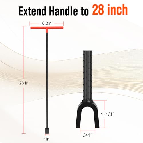 Eapele Water Meter Key 28 inch Enforced Steel T-Handle With 4-way Multi-Functional Universal Cross Key - Image 2