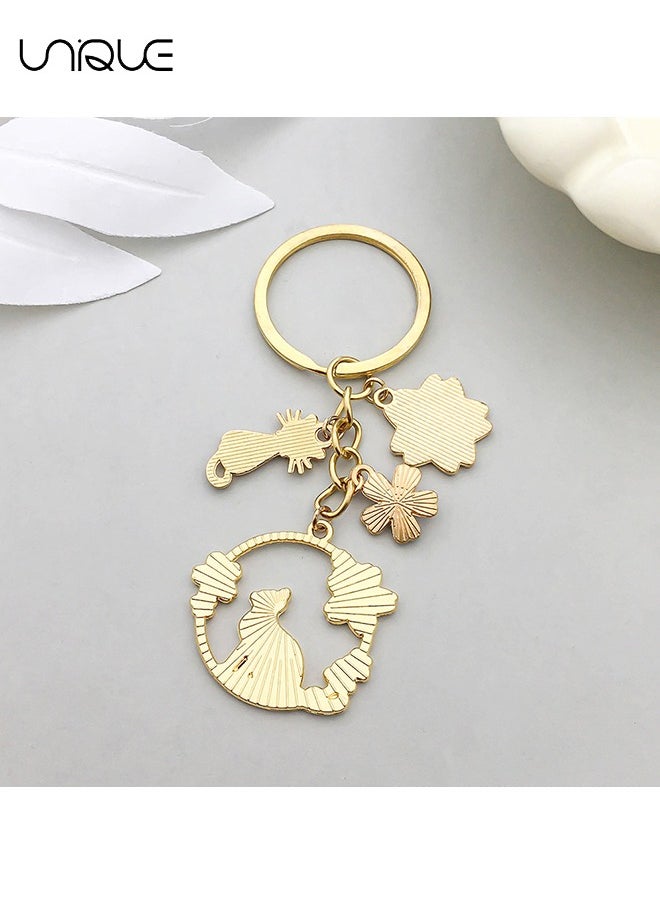 Keychain - Sakura keychain - Cat Pendant keychain - Pink key - Stylish and Simple
