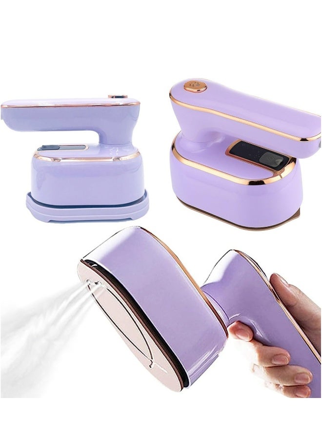 NIBEMINENT Travel Steamer Iron for Clothes Mini - Portable Ironing Machine 180°Rotatable,Travel Small Size Portable Steamer Travel College Dorm Home Essentials Steamer for Clothes (Purple)  - Image 1