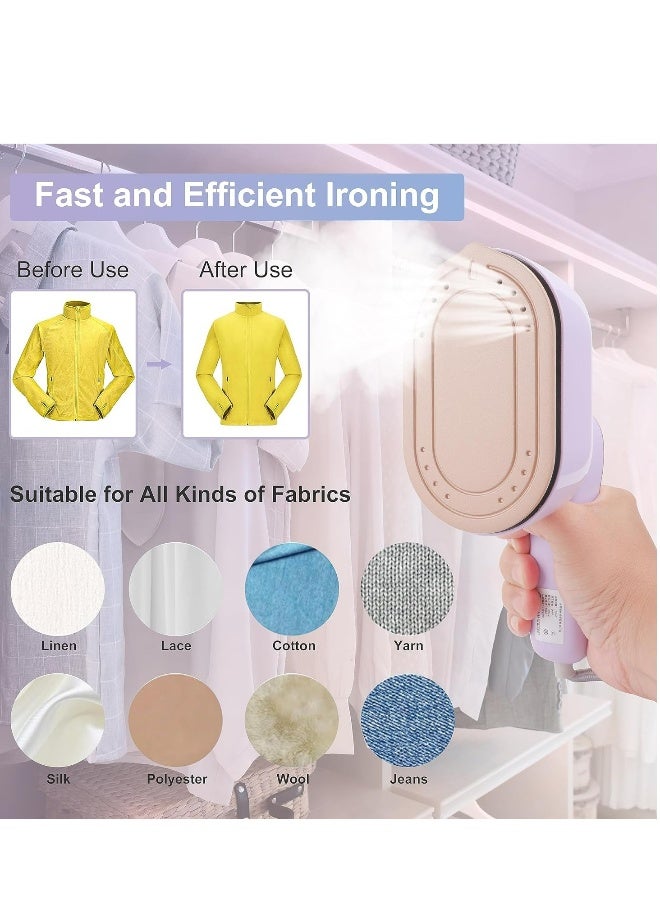 NIBEMINENT Travel Steamer Iron for Clothes Mini - Portable Ironing Machine 180°Rotatable,Travel Small Size Portable Steamer Travel College Dorm Home Essentials Steamer for Clothes (Purple)  - Image 2