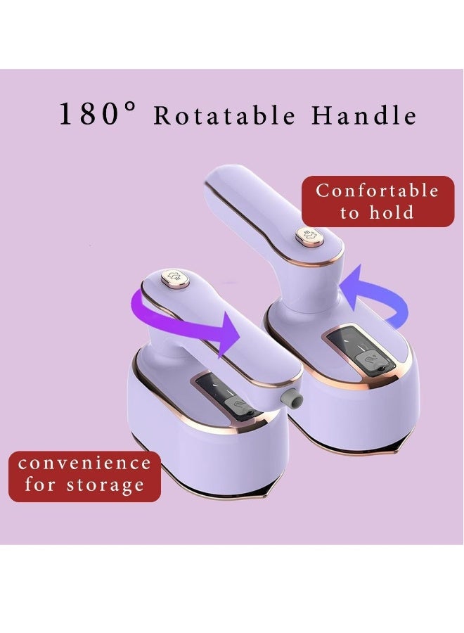 NIBEMINENT Travel Steamer Iron for Clothes Mini - Portable Ironing Machine 180°Rotatable,Travel Small Size Portable Steamer Travel College Dorm Home Essentials Steamer for Clothes (Purple)  - Image 5