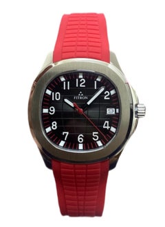 Men’s Wrist Watch with Red Rubber Strap