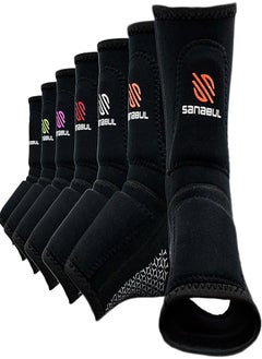Essential Striking Gel Ankle Guard for MMA Kickboxing | Ankle Sleeves for Men & Women | MMA Kickboxing Muay Thai Ankle Support and Protection (Pair) (Orange, S/M)