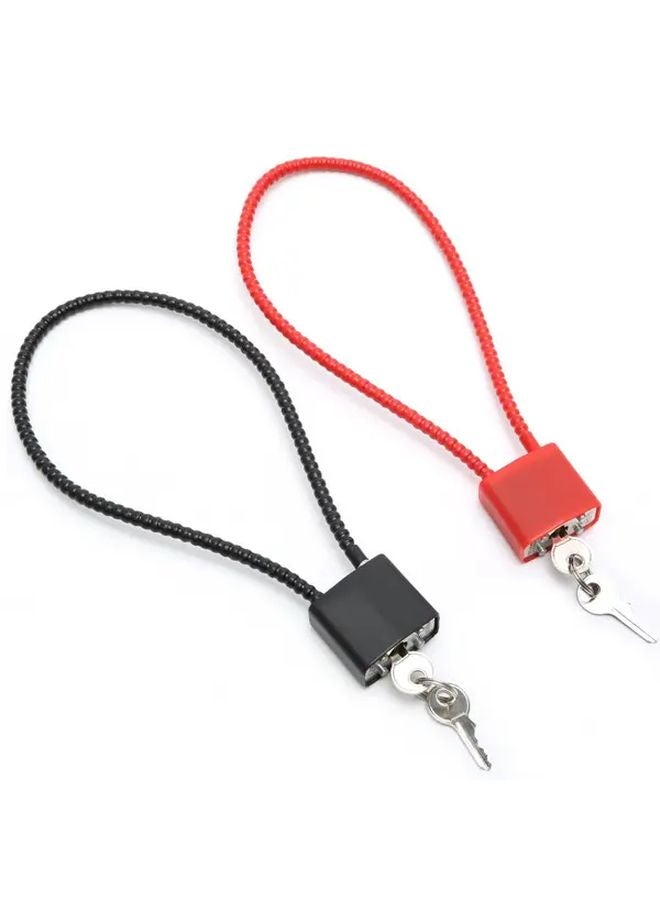 Red 3 3 Inch Keyed Alike Steel Cable Padlock Flexible Anti Theft Lock for Bicycles Gates - Image 5