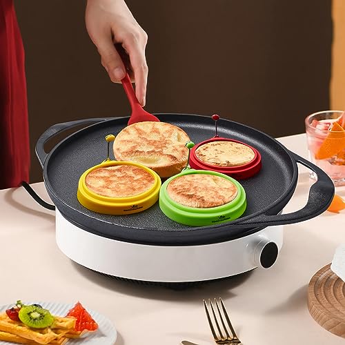 Kitchen Essentials Silicone Egg Rings, Premium Nonstick Multicolored Cooking Ring Molds for Eggs, Pancakes, Mcmuffin Breakfast Sandwiches, English Muffins, Crumpets, and More (4-Pack) - Image 4