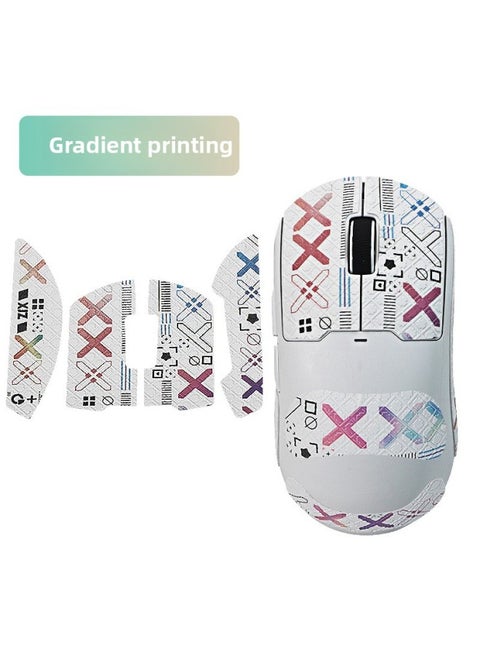 For Mai Cun A5 Anti-slip Paste PRO Sticker Mouse V2 ULTRA Palm Paste Pro MAX Ice Edition Foot Pad-Color:[half Pack] Gradient Color Print Mouse Sticker [free Cleaning Cotton]