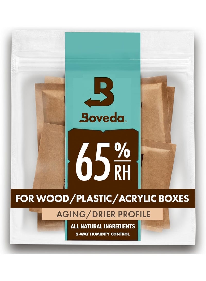 بوفيدا عبوات بوفيدا للتحكم في الرطوبة بنسبة 65% – حجم 60 – 4 عبوات – امتصاص رطوبة ثنائي الاتجاه للتخزين طويل الأمد – عبوات ترطيب في كيس قابل للإغلاق - Image 1