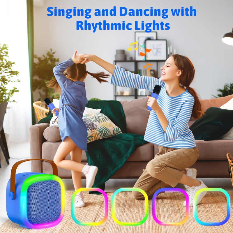 zicor Karaoke Machine for Kids Adults, Portable Bluetooth Speaker with Wireless Microphones and LED Lights, Kids Toys Birthday for Girls and Boys Ages 4,5,6,7,8,9,10,11,12+ Years, Home Party - Image 5