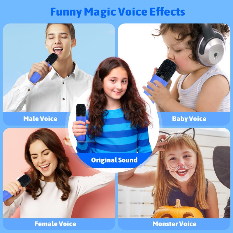 zicor Karaoke Machine for Kids Adults, Portable Bluetooth Speaker with Wireless Microphones and LED Lights, Kids Toys Birthday for Girls and Boys Ages 4,5,6,7,8,9,10,11,12+ Years, Home Party - Image 4