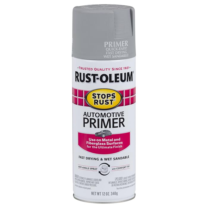 Rust-Oleum 2081830-6PK Stops Rust Automotive Primer Spray, 12 oz, Flat Light Gray, 6 Pack - Image 2