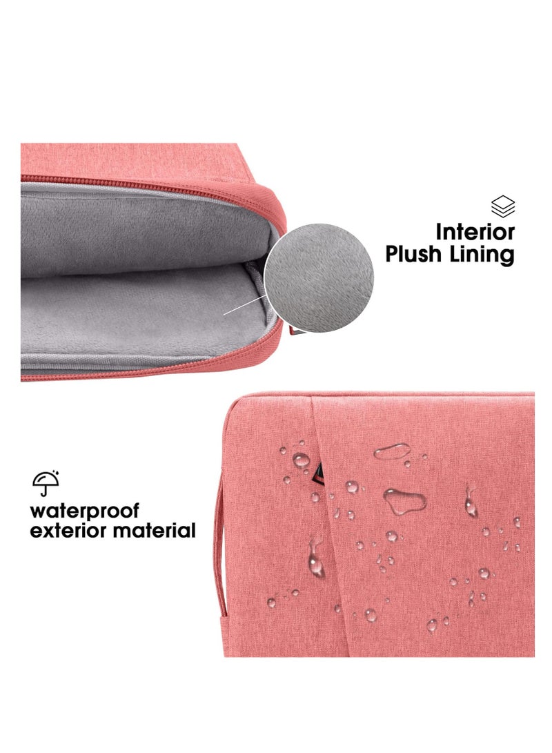 SYOSI حقيبة كمبيوتر محمول مقاس 13 بوصة متوافقة مع جهاز MacBook Air Mac Pro M1 Surface Lenovo Dell HP ملحقات حقيبة الكمبيوتر حافظة بوليستر مع جيب (وردي) - Image 2