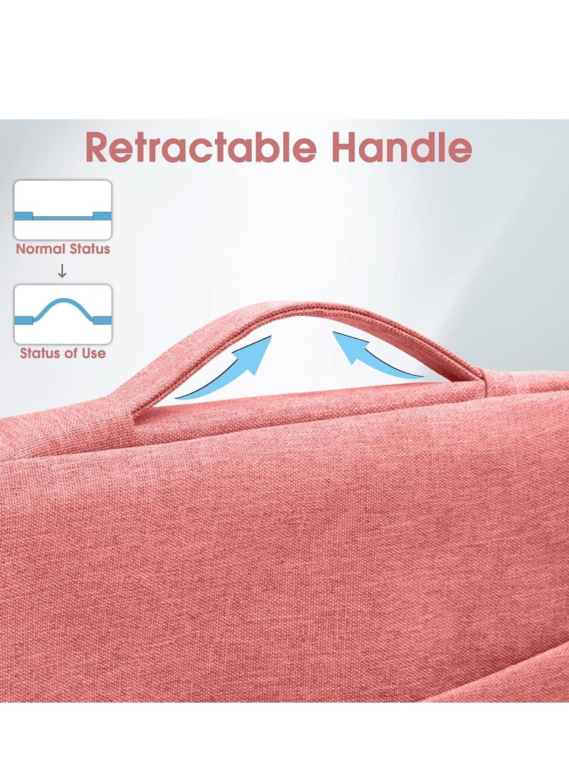 SYOSI حقيبة كمبيوتر محمول مقاس 13 بوصة متوافقة مع جهاز MacBook Air Mac Pro M1 Surface Lenovo Dell HP ملحقات حقيبة الكمبيوتر حافظة بوليستر مع جيب (وردي) - Image 4