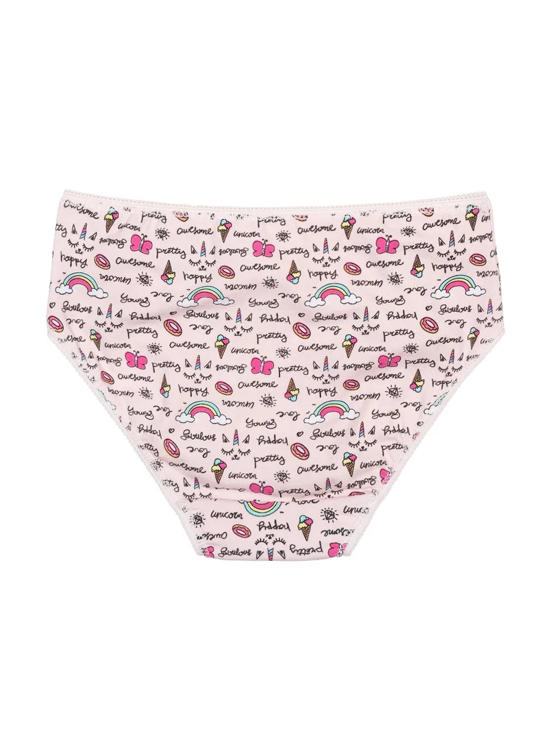 MINOTI Kids Girls Briefs 3-Pack – Soft Cotton Underwear with Print