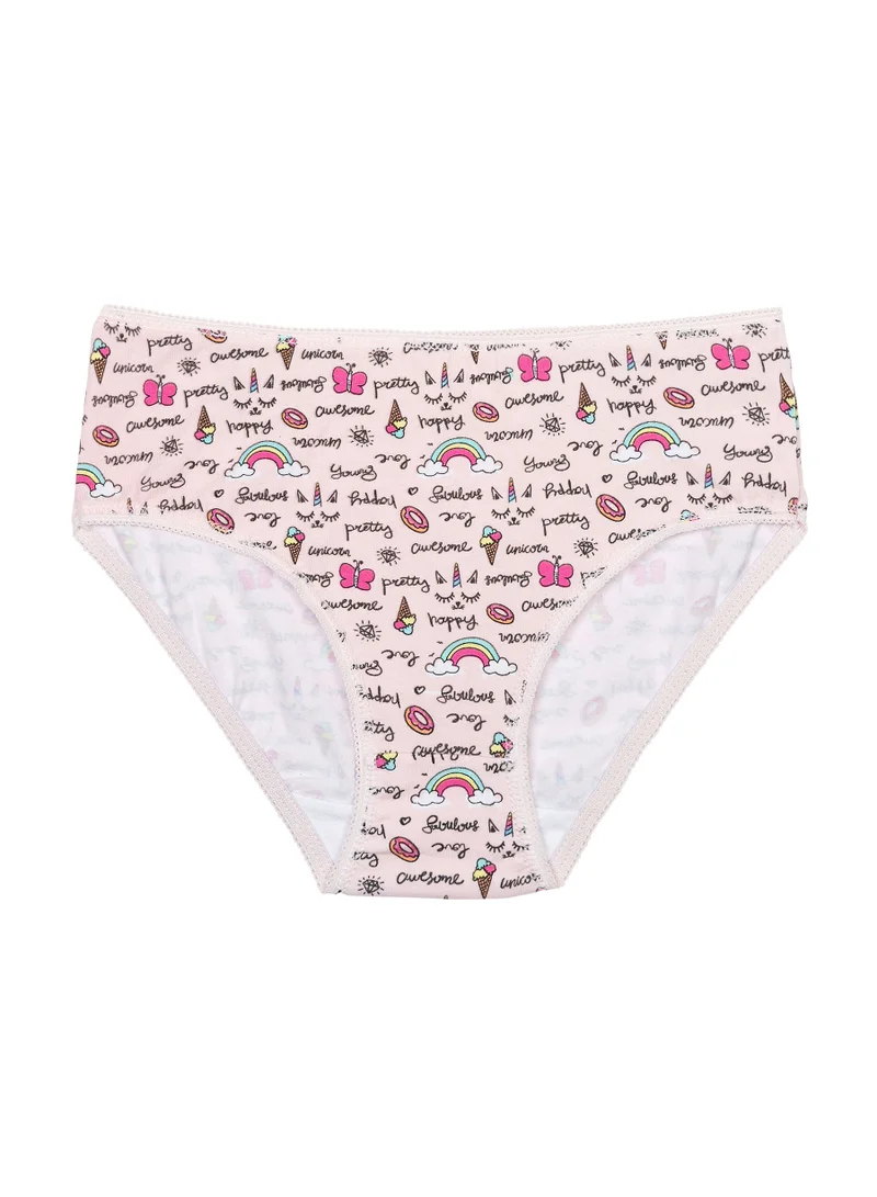 MINOTI Kids Girls Briefs 3-Pack – Soft Cotton Underwear with Print