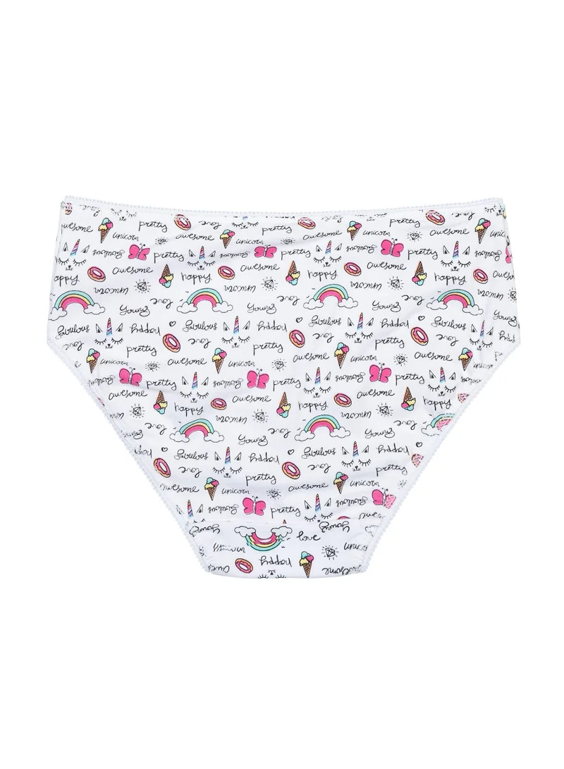 MINOTI Kids Girls Briefs 3-Pack – Soft Cotton Underwear with Print
