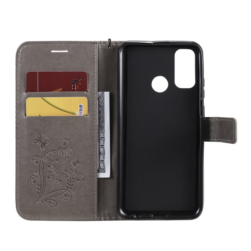 HuHa Protective Cover For Huawei P Smart(2020) 3D Butterflies Embossing Pattern Horizontal Flip Leather Case with Holder & Card Slot & Wallet(Grey) - Image 4