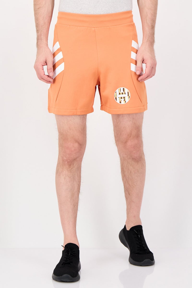 Adidas Men Sportswear Fit Drawstring Basketball Shorts, Orange - Image 1