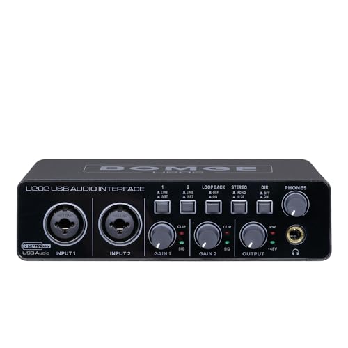 BOMGE U202 USB Audio Interface with Mic Preamplifier XLRTSRTS Ports48V32Bit192kHz Resolution fro computer recordingStreamingPodcasting - Image 1
