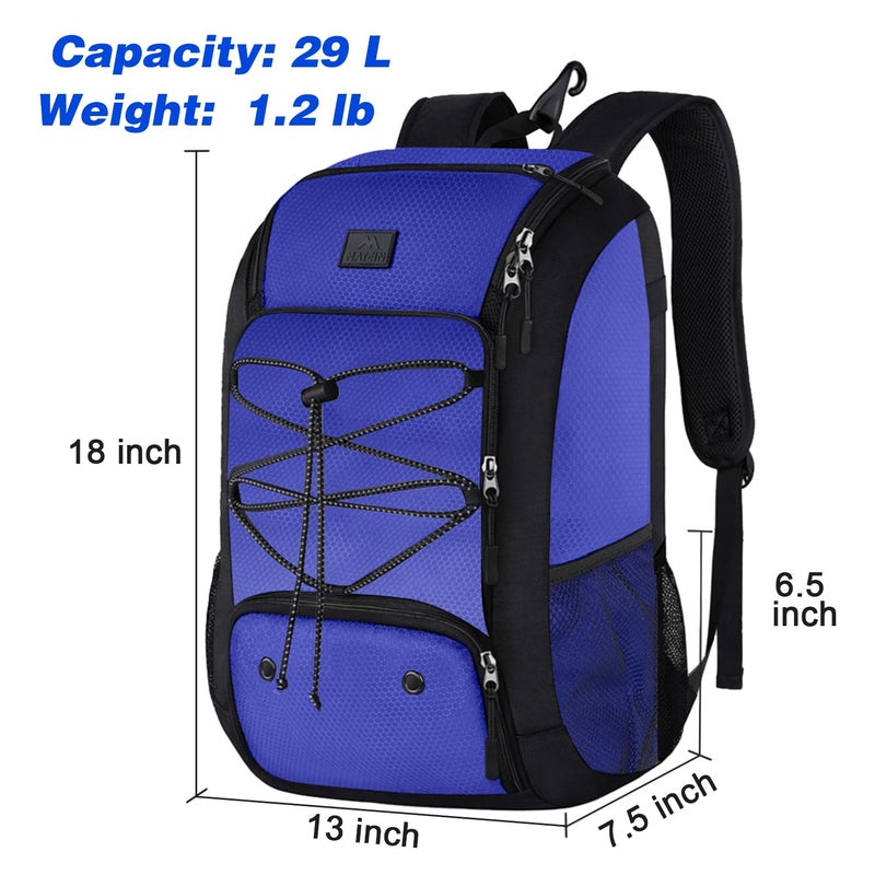 MATEIN Baseball Bat Bag, Lightweight Softball Bag with Shoes Compartment for Men Women, Baseball Catchers Bags Gifts for Adults with Fence Hook Fits 2 Bats, Batting Mitten, Helmet, Tball Gear, Blue - Image 3
