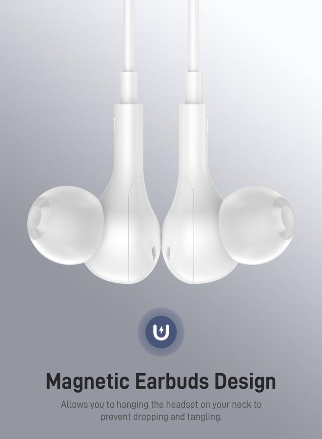 iMangoo for MFi-Certified Lightning Wired Earbuds for Apple, Magnetic in Ear Buds Headphones with HiFi Bass,3 Ear Tips Mic Corded Earphones for Gym, Commuting for iPhone 14 Plus 13 12 11 Pro Max White - Image 4