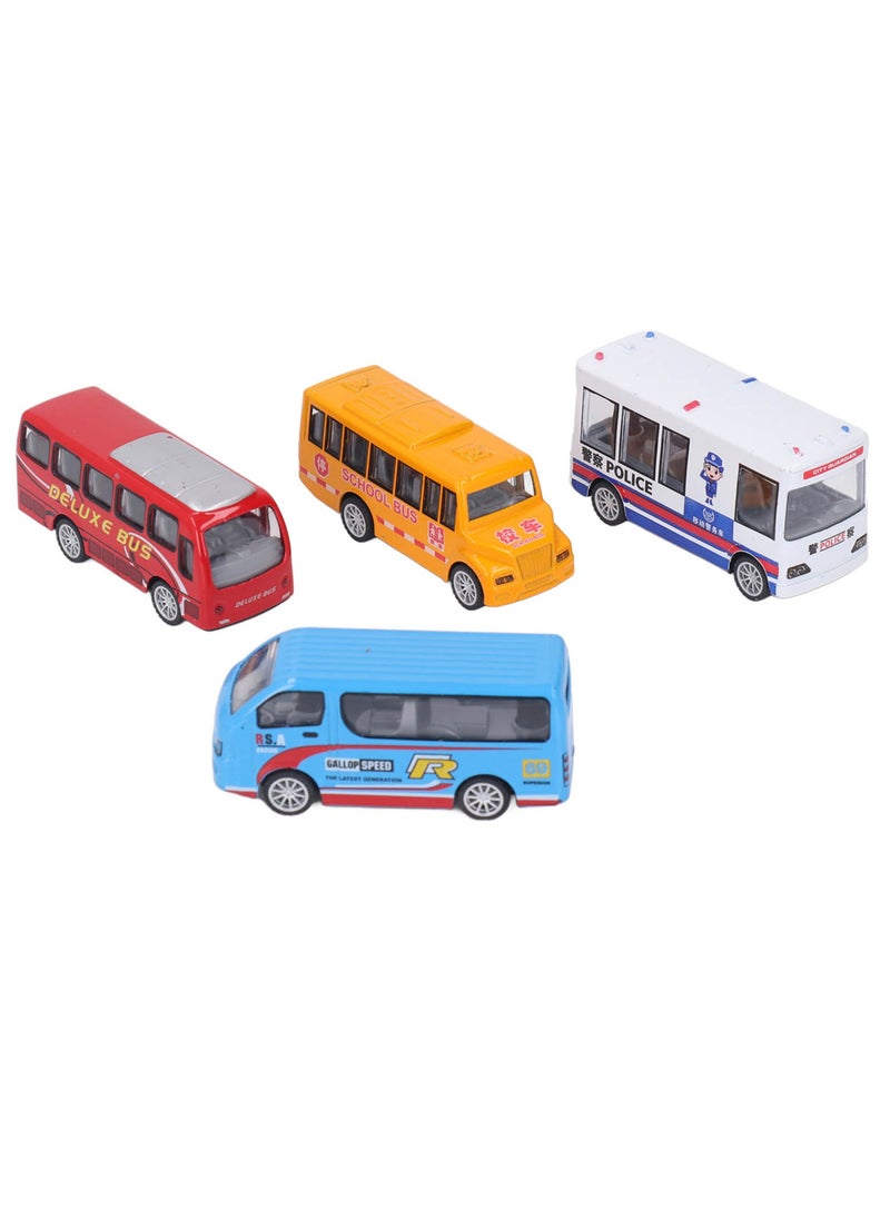 Velaurs Mini School Bus Public Transport Car Model Children's Toy Set 4 Pieces  - Image 3