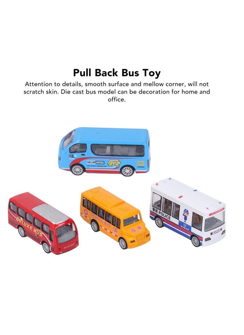 Velaurs Mini School Bus Public Transport Car Model Children's Toy Set 4 Pieces  - Image 5