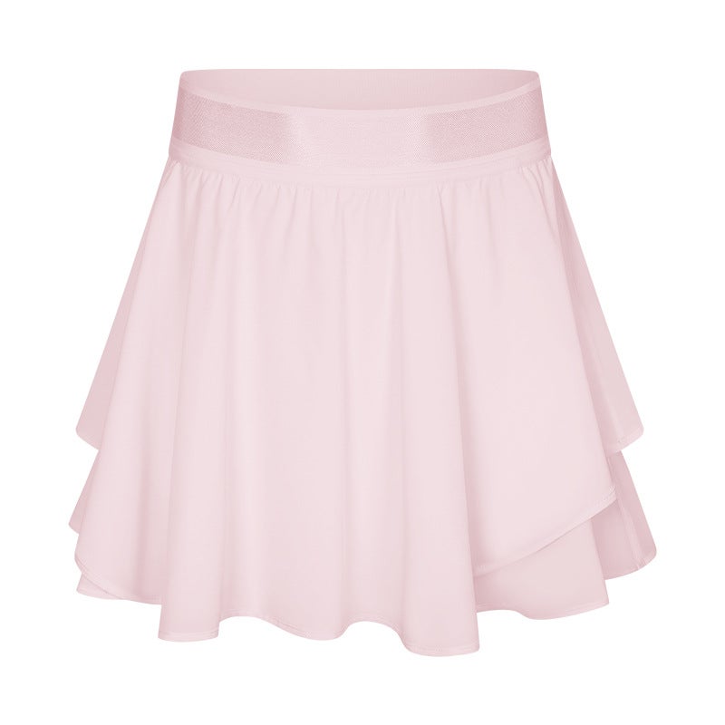 Generic Summer Elastic Sports Skirt-Shorts with Pockets DK330 Thin Pink - Image 1