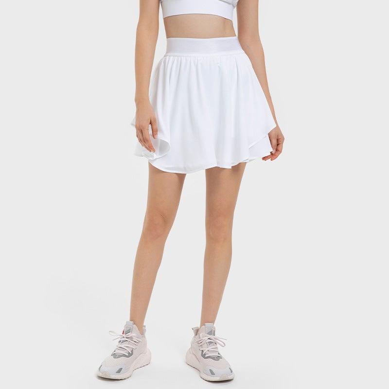 Generic Summer Elastic Sports Skirt-Shorts with Pockets DK330 Thin Pink - Image 5