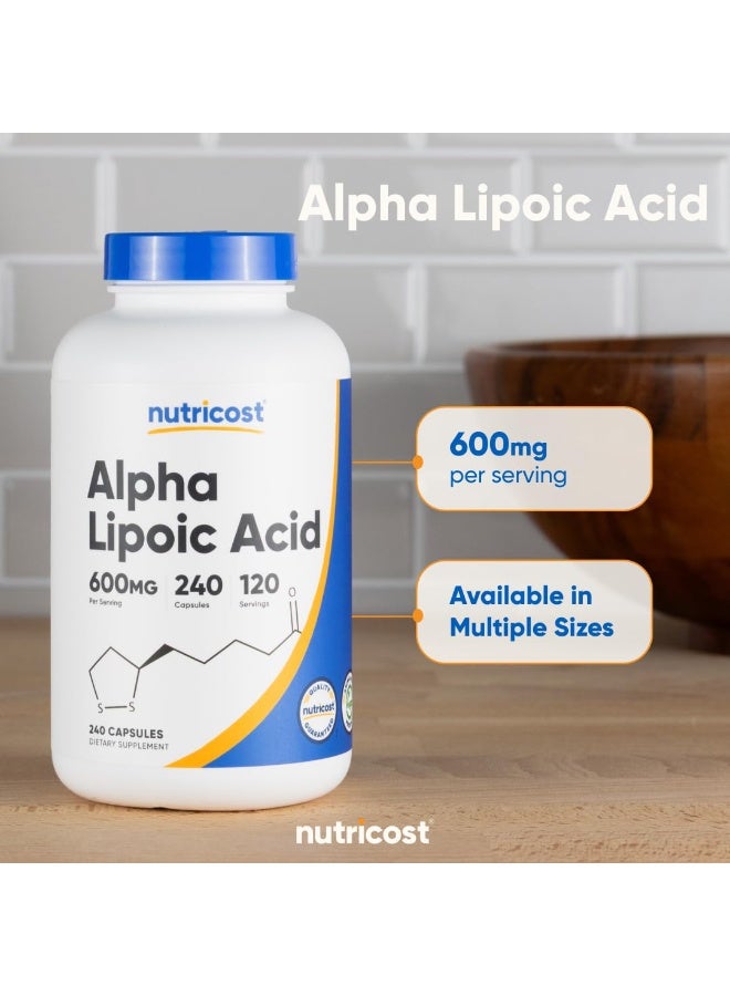 حمض ألفا ليبويك 600 مجم – مكمل مضاد للأكسدة ودعم للصحة والرفاهية – 240 كبسولة (120 جرعة) – لدعم الطاقة والتمثيل الغذائي وصحة الخلايا - Image 2