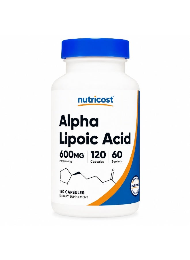 Nutricost Alpha Lipoic Acid 600mg – High-Potency Antioxidant & Wellness Support – 240 Capsules (120 Servings) – Supports Energy, Metabolism & Cellular Health - Image 1