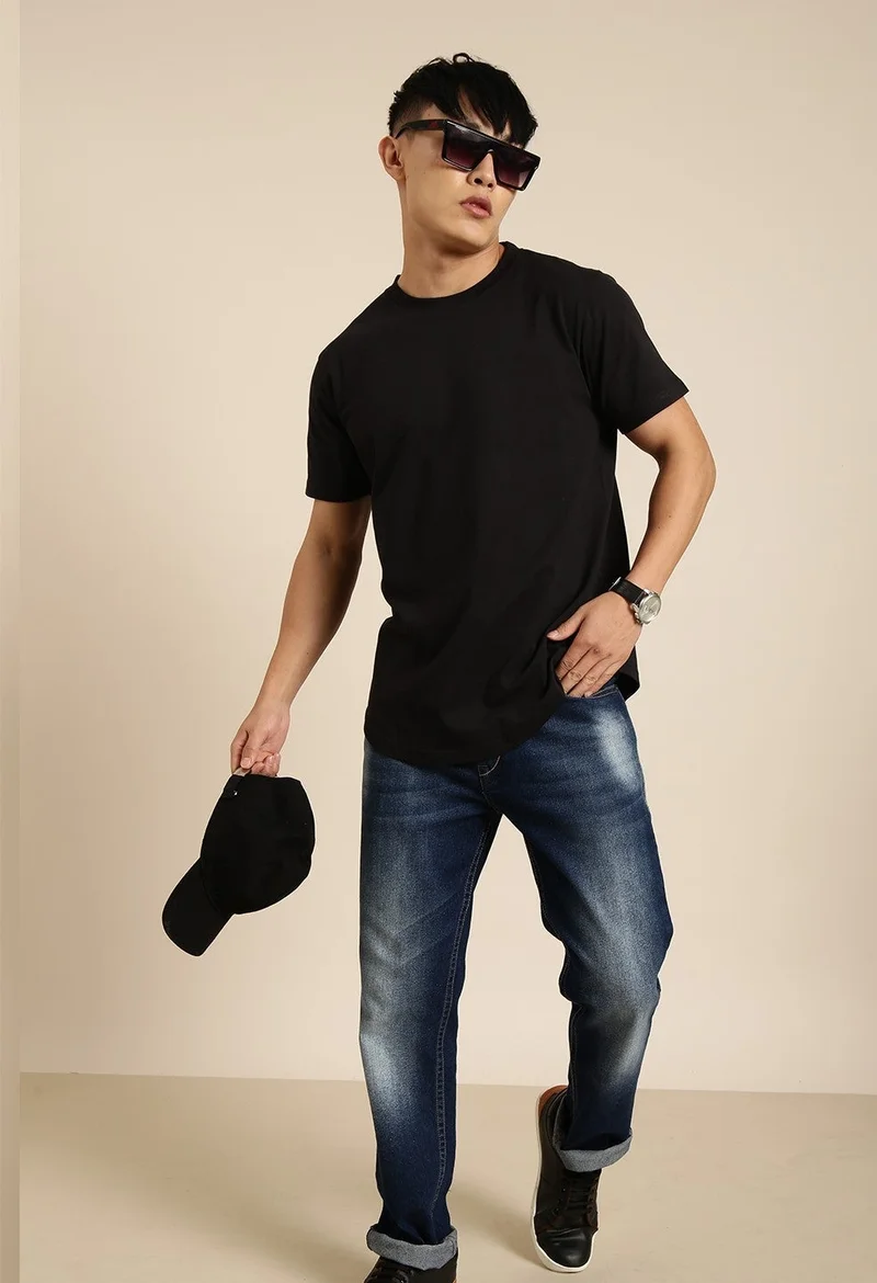 Joven Black Oversized T-Shirt for Men