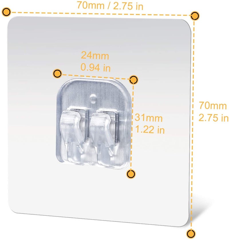 Styxon Plastic Shelf Adhesive Strong Sticker Hooks (Silver, 7 x 7 cm) - Pack of 4 Pieces - Image 2